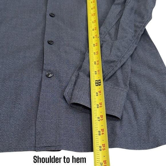 John Varvatos USA Slim Fit Blue Micro Dot Long Sleeve Button up Size M/L - Picture 14 of 14